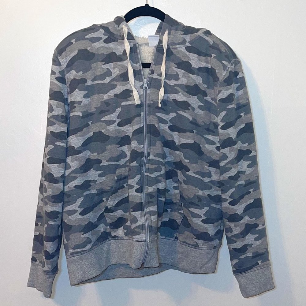 Gray Camo Sherpa Jacket, XL